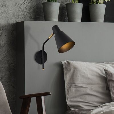 Opviq MR-664 Lampa de Perete - Metalică, negru/oro, Design Modern Opviq MR-664 Lampa de Perete - Metalică, negru/oro, Design Modern