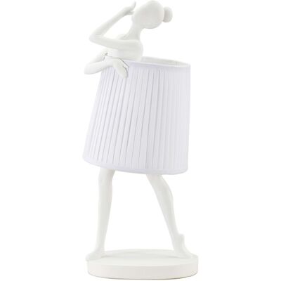 Lampa de masa Ballet, Mauro Ferretti, 1 x E14, 40W, 25x62.5 cm, polirasina/fier, alb Lampa de masa Ballet, Mauro Ferretti, 1 x E14, 40W, 25x62.5 cm, polirasina/fier, alb