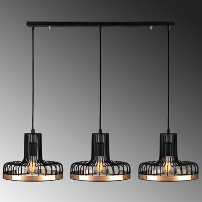 Lustra, Fellini - MR - 774, Alby, 100 x 20 x 112 cm, 3 x E27, 40W, negru/cupru Lustra, Fellini - MR - 774, Alby, 100 x 20 x 112 cm, 3 x E27, 40W, negru/cupru