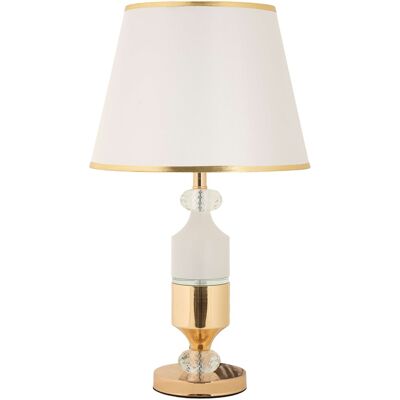 Lampa de masa Gipsy, Mauro Ferretti, 1 x E27, 40W, 30x30x52 cm, fier, auriu/alb Lampa de masa Gipsy, Mauro Ferretti, 1 x E27, 40W, 30x30x52 cm, fier, auriu/alb
