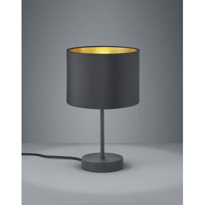 Lampa de masa Hostel, TRIO, 20x33 cm, 40W, 1x E27, metal/textil, negru mat/auriu Lampa de masa Hostel, TRIO, 20x33 cm, 40W, 1x E27, metal/textil, negru mat/auriu