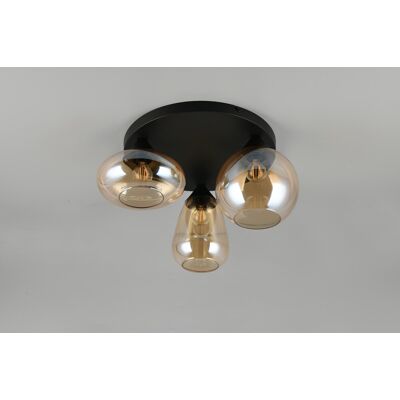 Plafoniera Lumina, TRIO, 35x24.5 cm, 10W, 3x E14, metal, negru mat Plafoniera Lumina, TRIO, 35x24.5 cm, 10W, 3x E14, metal, negru mat