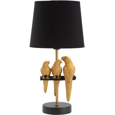 Lampa de masa Parrots, Mauro Ferretti, 1 x E27, 40W, Ø 20x39 cm, negru/auriu Lampa de masa Parrots, Mauro Ferretti, 1 x E27, 40W, Ø 20x39 cm, negru/auriu