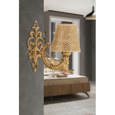 Aplica de perete, Opviq, 390FLH2350, Natural / Aur Aplica de perete, Opviq, 390FLH2350, Natural / Aur