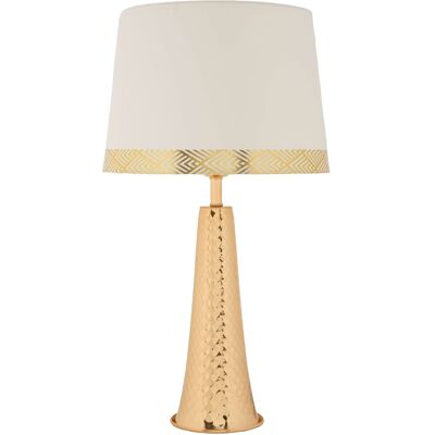Lampa de masa Tower, Mauro Ferretti, 1 x E27, 40W, 30x54 cm, fier, auriu/alb Lampa de masa Tower, Mauro Ferretti, 1 x E27, 40W, 30x54 cm, fier, auriu/alb