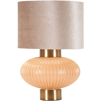 Lampa de masa Perly -W, Mauro Ferretti, 1 x E27, 40W, 33x49 cm, sticla/fier/textil, perla/auriu Lampa de masa Perly -W, Mauro Ferretti, 1 x E27, 40W, 33x49 cm, sticla/fier/textil, perla/auriu