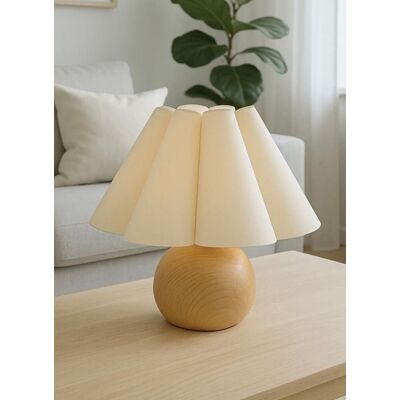 Lampa de masa, Opviq, 751ARL1132, Metal acoperit cu lemn, Crem / Bej Lampa de masa, Opviq, 751ARL1132, Metal acoperit cu lemn, Crem / Bej