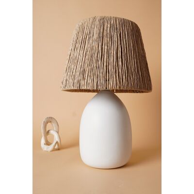 Lampa de masa, Opviq, 687HMY2297, Alb / Stejar Lampa de masa, Opviq, 687HMY2297, Alb / Stejar