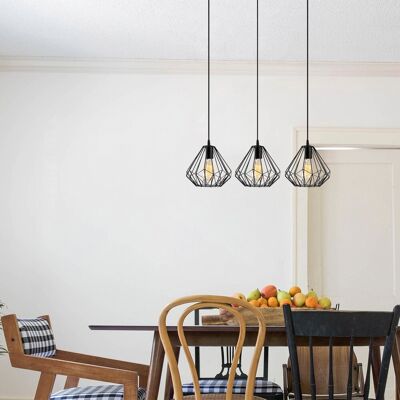 Lustra, Diamond - 704-S1, Sheen, 73 x 117 cm, 3 x E27, 40W, negru Lustra, Diamond - 704-S1, Sheen, 73 x 117 cm, 3 x E27, 40W, negru