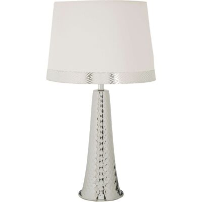 Lampa de masa Tower, Mauro Ferretti, 1 x E27, 40W, 30x30x54 cm, fier, argintiu/alb Lampa de masa Tower, Mauro Ferretti, 1 x E27, 40W, 30x30x54 cm, fier, argintiu/alb