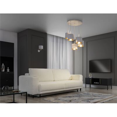 Lustra ELTAP, Vespillo, 58x115 cm, 5xE27, 15W, otel/PVC, alb/auriu Lustra ELTAP, Vespillo, 58x115 cm, 5xE27, 15W, otel/PVC, alb/auriu