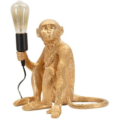Lampa de masa Monkey Sitting, Mauro Ferretti, 1 x E27, 40W, 33x33x32 cm, polirasina, auriu Lampa de masa Monkey Sitting, Mauro Ferretti, 1 x E27, 40W, 33x33x32 cm, polirasina, auriu