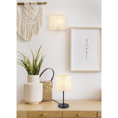 Lampa de masa Aimee, RL, 17.5x37 cm, 10W, 1x E27, metal, negru mat/bej Lampa de masa Aimee, RL, 17.5x37 cm, 10W, 1x E27, metal, negru mat/bej