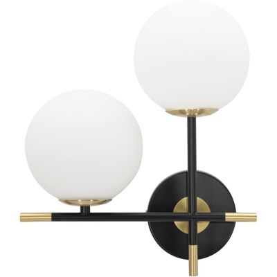 Mauro Ferretti Lampa de perete negru și auriu cu 2 puncte luminoase - Lampa de perete Mauro Ferretti Lampa de perete negru și auriu cu 2 puncte luminoase - Lampa de perete