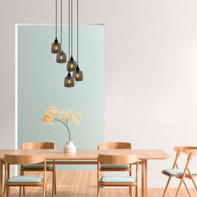 Candelabru, Opviq, Smoked - 032, E27, 60 W, metal/sticla Candelabru, Opviq, Smoked - 032, E27, 60 W, metal/sticla