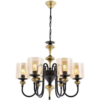 Aurora Lustra, Opviq, 301AUR1128, Metal, Vintage / Negru Aurora Lustra, Opviq, 301AUR1128, Metal, Vintage / Negru