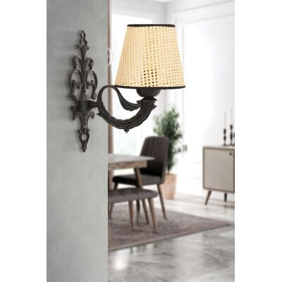 Aplica de perete, Opviq, 390FLH2364, Natural/Negru Aplica de perete, Opviq, 390FLH2364, Natural/Negru