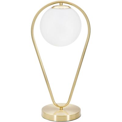Lampa de masă Mauro Ferretti din metal auriu cu abajur din sticlă albă - Lampa de masă Lampa de masă Mauro Ferretti din metal auriu cu abajur din sticlă albă - Lampa de masă