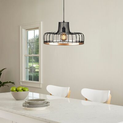 Lustra, Fellini - MR - 769, Alby, 53 x 124 cm, 1 x E27, 40W, negru/cupru Lustra, Fellini - MR - 769, Alby, 53 x 124 cm, 1 x E27, 40W, negru/cupru