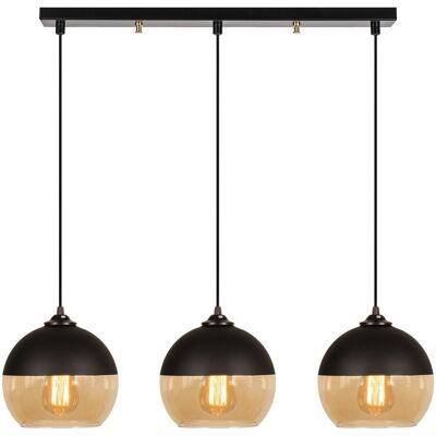 Lustra Camini MR - 872, Opviq, 70 x 20 x 116 cm, 3 x E27, 100W, negru/honey Lustra Camini MR - 872, Opviq, 70 x 20 x 116 cm, 3 x E27, 100W, negru/honey