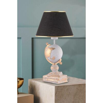 Lampa de masa, Opviq, 390FLH2248, Alb / Negru / Auriu Lampa de masa, Opviq, 390FLH2248, Alb / Negru / Auriu