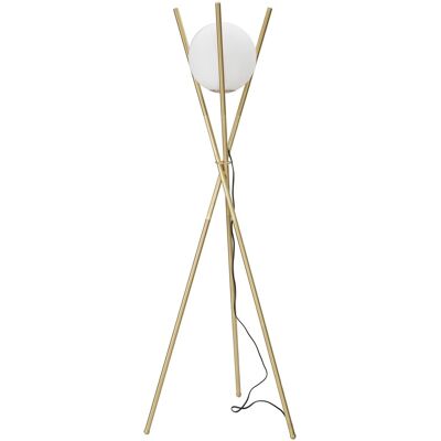 Lampa de Podea din Metal Auriu cu Sferă din Sticlă Albă - Lampa de Podea Lampa de Podea din Metal Auriu cu Sferă din Sticlă Albă - Lampa de Podea