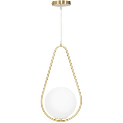 Lustra Glamy Drop, Mauro Ferretti, 24 x 20 x 46 cm, 1 x E14, 20W, fier/sticla, auriu Lustra Glamy Drop, Mauro Ferretti, 24 x 20 x 46 cm, 1 x E14, 20W, fier/sticla, auriu