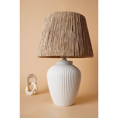 Lampa de masa, Opviq, 687HMY2296, Alb / Stejar Lampa de masa, Opviq, 687HMY2296, Alb / Stejar