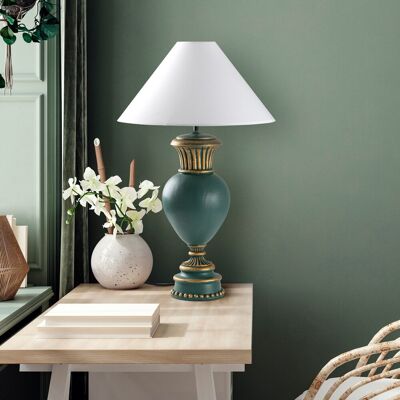 Lampa de masa, Opviq, 897TNL1120, Verde/Alb Lampa de masa, Opviq, 897TNL1120, Verde/Alb