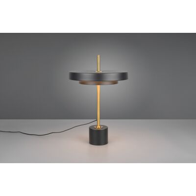 Lampa de masa Keaton, TRIO, 30x45.5 cm, 12W, 1x SMD, metal, negru/auriu Lampa de masa Keaton, TRIO, 30x45.5 cm, 12W, 1x SMD, metal, negru/auriu