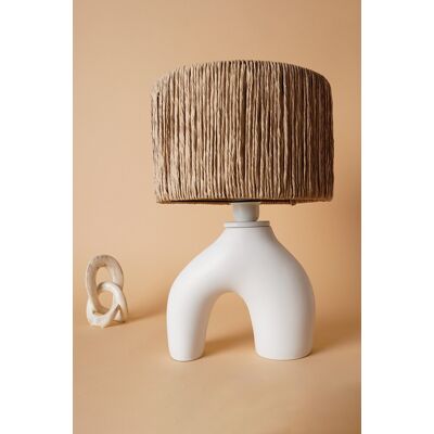 Lampa de masa, Opviq, 687HMY2290, Alb / Stejar Lampa de masa, Opviq, 687HMY2290, Alb / Stejar