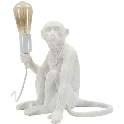 Lampa de masa Monkey Sitting, Mauro Ferretti, 1 x E27, 40W, 33x33x32 cm, polirasina, alb Lampa de masa Monkey Sitting, Mauro Ferretti, 1 x E27, 40W, 33x33x32 cm, polirasina, alb