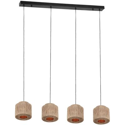 Lustra Smilla, TRIO, 121x20.5x150 cm, 10W, 4x E27, metal, negru mat/bej Lustra Smilla, TRIO, 121x20.5x150 cm, 10W, 4x E27, metal, negru mat/bej