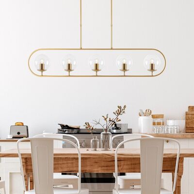 Lustra, Jewel - 10625, Fulgor, 122 x 15 x 49 cm, 5 x E14, 15W, auriu Lustra, Jewel - 10625, Fulgor, 122 x 15 x 49 cm, 5 x E14, 15W, auriu