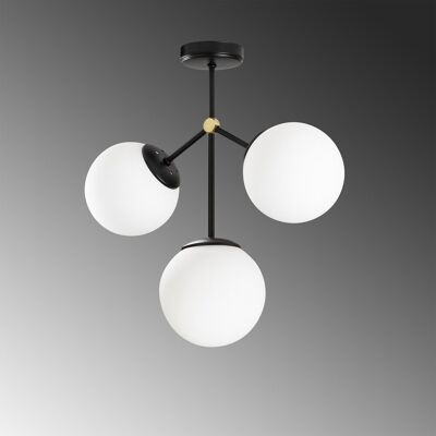Lustra, Damar - 6336, Opviq, 43 x 15 x 43 cm, 3 x E27, 40W, negru/alb Lustra, Damar - 6336, Opviq, 43 x 15 x 43 cm, 3 x E27, 40W, negru/alb
