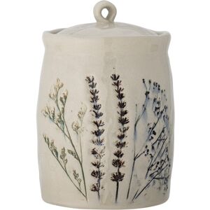 Recipient cu capac, Bloomingville, Bea, 12x20.5 cm, 1.3 L, ceramica, natural Recipient cu capac, Bloomingville, Bea, 12x20.5 cm, 1.3 L, ceramica, natural