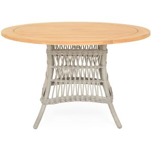 Maison Masa dining rotunda pentru gradina/terasa Mackinac, 122x75 cm, aluminiu/lemn de teak, gri/natur Maison Masa dining rotunda pentru gradina/terasa Mackinac, 122x75 cm, aluminiu/lemn de teak, gri/natur