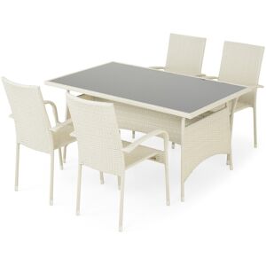 Maison Set gradina/terasa, masa + 4 scaune, Presley, otel, gri Maison Set gradina/terasa, masa + 4 scaune, Presley, otel, gri