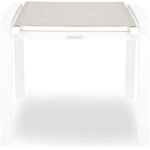 Maison Taburet pentru gradina/terasa Cosmo, 54x54x46.5 cm, aluminiu/textilina, alb-latte Maison Taburet pentru gradina/terasa Cosmo, 54x54x46.5 cm, aluminiu/textilina, alb-latte