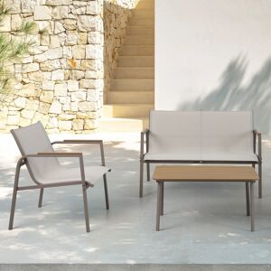 Maison Set mobilier gradina/terasa, 2 fotolii + canapea + masuta Parma, 62x72x81 cm/ 119x70x81 cm/ 85x45x41 cm, otel/textilina, bej/natur Maison Set mobilier gradina/terasa, 2 fotolii + canapea + masuta Parma, 62x72x81 cm/ 119x70x81 cm/ 85x45x41 cm, otel/textilina, bej/natur