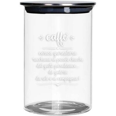 Recipient cu capac pentru cafea Brandani, 10x17 cm, sticla/metal Recipient cu capac pentru cafea Brandani, 10x17 cm, sticla/metal