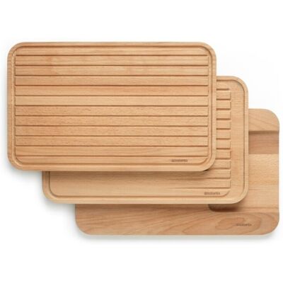 Set 3 tocatoare, Brabantia, Profile, 40x25x6 cm, lemn, natural Set 3 tocatoare, Brabantia, Profile, 40x25x6 cm, lemn, natural