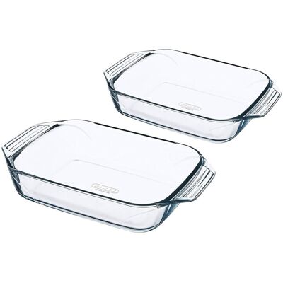 Set 2 vase dreptunghiulare, din sticla termorezistenta, 3L/4L, "Inspiration" - Pyrex Set 2 vase dreptunghiulare, din sticla termorezistenta, 3L/4L, "Inspiration" - Pyrex