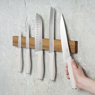 Set 5 cutite cu suport magnetic Berlinger Haus, Sahara, inox/lemn, crem mat/natur Set 5 cutite cu suport magnetic Berlinger Haus, Sahara, inox/lemn, crem mat/natur
