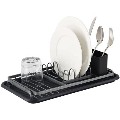 Scurgator de vase cu suport tacamuri FR-3821A, Luigi Ferrero, 42x23x12 cm, aluminiu rezistent la rugina Scurgator de vase cu suport tacamuri FR-3821A, Luigi Ferrero, 42x23x12 cm, aluminiu rezistent la rugina