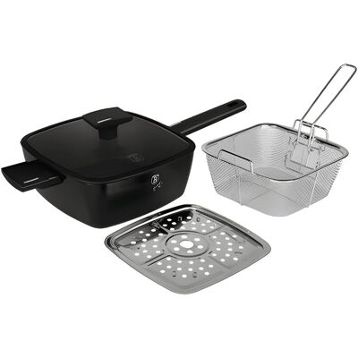 Set 4 piese pentru gatit Berlinger Haus, Monaco, 24x24x9 cm, aluminiu, negru Set 4 piese pentru gatit Berlinger Haus, Monaco, 24x24x9 cm, aluminiu, negru