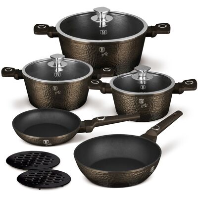Set pentru gatit Berlinger Haus, Primal Gloss, 10 piese, aluminiu forjat, negru Set pentru gatit Berlinger Haus, Primal Gloss, 10 piese, aluminiu forjat, negru