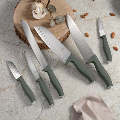 Set 6 cutite Berlinger Haus, Matte Green, inox, verde mat Set 6 cutite Berlinger Haus, Matte Green, inox, verde mat