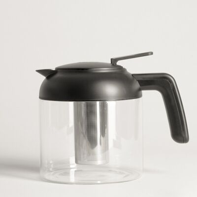 Ceainic Futuro, Homla, 1.5 L, 14x16 cm, sticla borosilicata/plastic/inox, transparent/negru Ceainic Futuro, Homla, 1.5 L, 14x16 cm, sticla borosilicata/plastic/inox, transparent/negru
