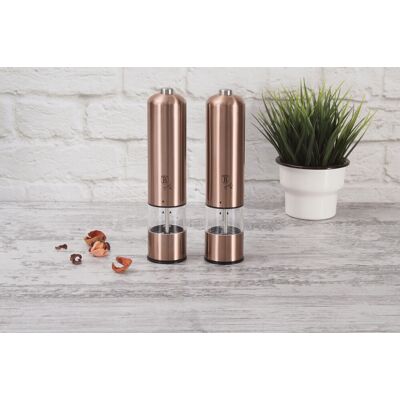 Set 2 rasnite electrice pentru sare/piper Berlinger Haus, Rose Gold, inox/ceramica, roz Set 2 rasnite electrice pentru sare/piper Berlinger Haus, Rose Gold, inox/ceramica, roz